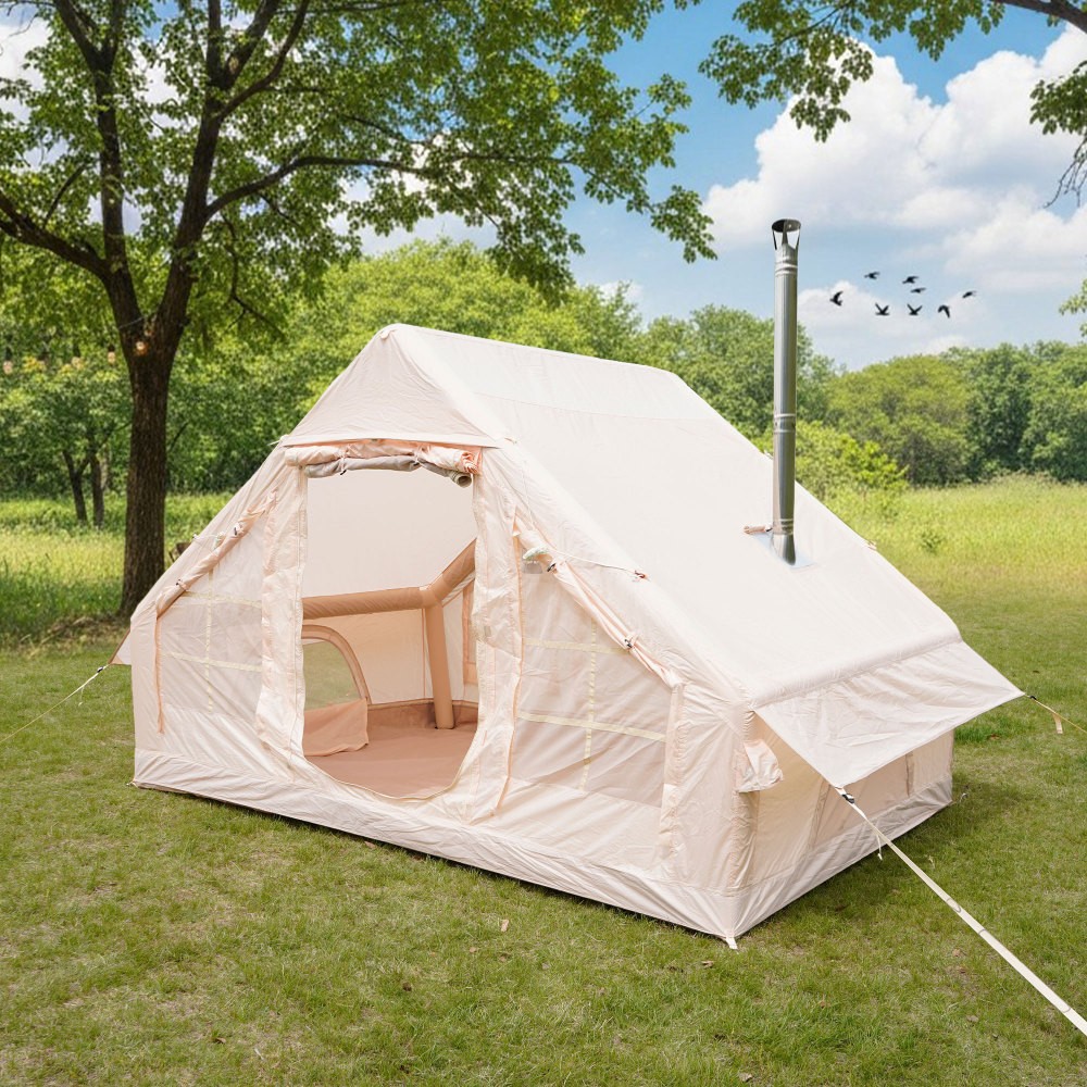 Inflatable Camping Tent Hand Pump,4 Season Waterproof Oxford Cabin,Mesh,Chimney.