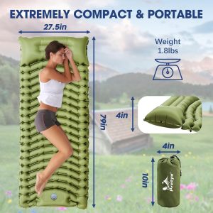 Ultralight Camping Sleeping Pad with Pillow and Pump.