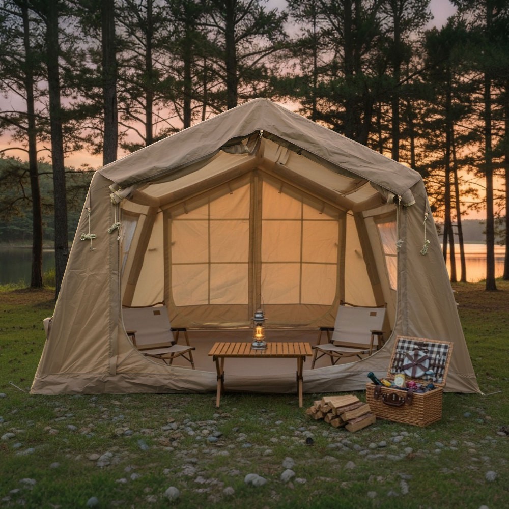 8㎡ Inflatable Camping Tent, 4 Season Waterproof Oxford Tent for 4-8 People.