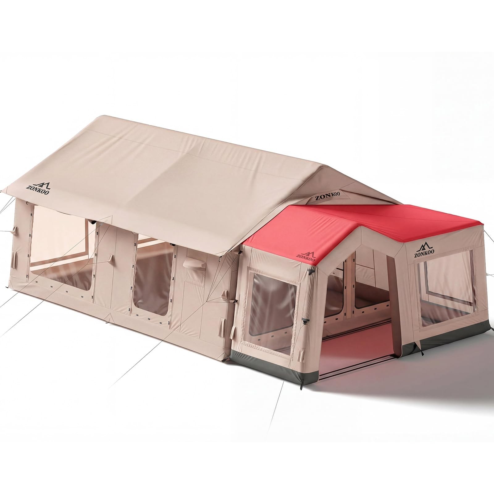 Inflatable Camping Tent with Gazebo, Large Family Glamping Tent for 8-10 Person.