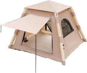 Inflatable portable tent for tent campers.
