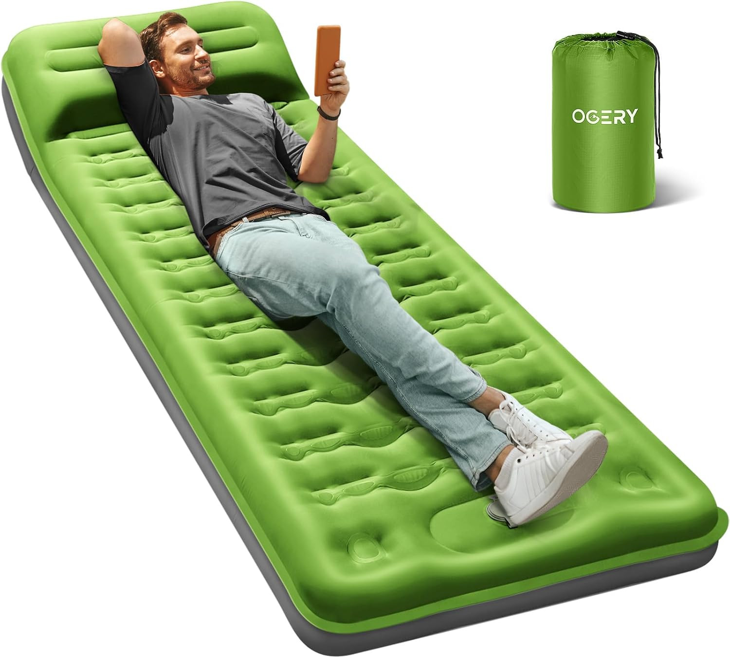 OGERY Sleeping Pad for Camping, 6″ Extra-Thick Reinforced Camping Sleeping Pad w.