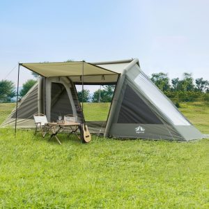 Inflatable Tent for Family Camping Tent 5-8 Person Window Glamping w/ Hand Pump.
