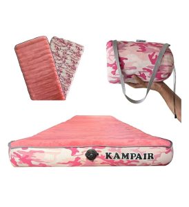 Kampair Portable Camping Air Mattress, 4.75 Thick and 30″ L, CAMO PINK.