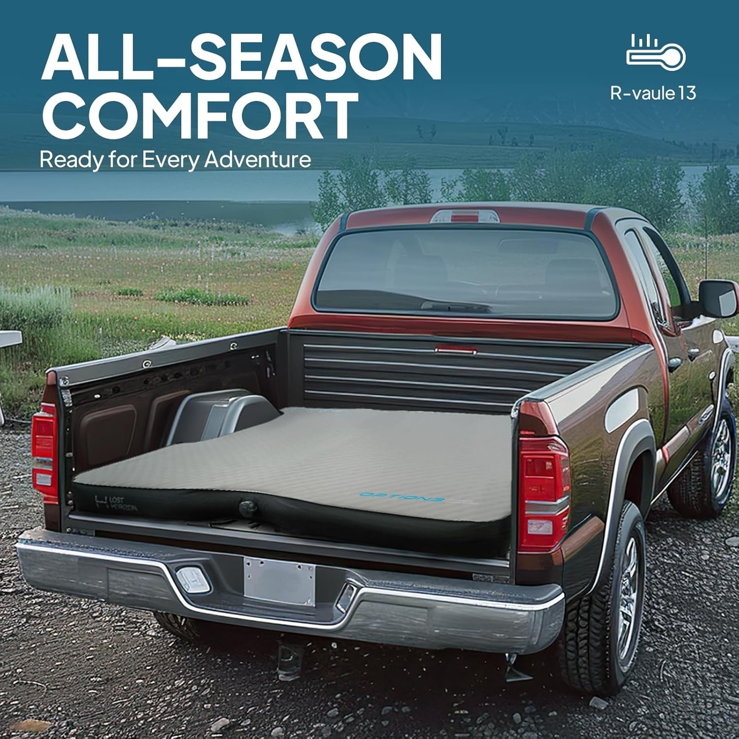 Lost Horizon TRUCK Bed Camping Air Mattress W/Foam 6-6.5 Ft Bed W/Pump Sack 4.5