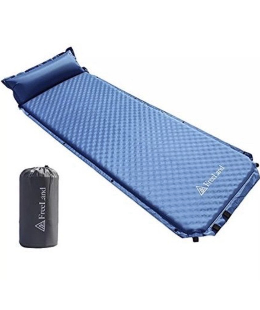 Freeland Self Inflating Sleeping Pad Camping Air Mattress w/ Pillow 76”x24.8”