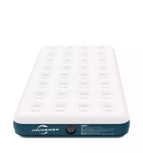JHUNSWEN Camping Air Mattress 10″ Raised Flocked Surface Twin Air Mattress.
