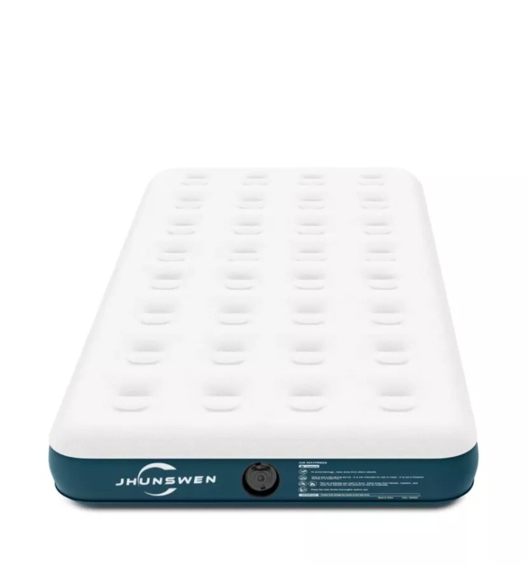 JHUNSWEN Camping Air Mattress 10″ Raised Flocked Surface Twin Air Mattress