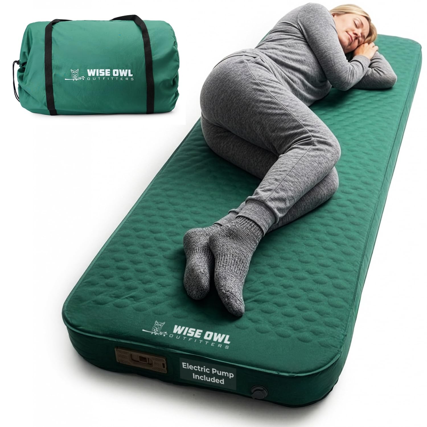 Self Inflating Sleeping Pad with Pump, 4″ Camping Air Mattress Pad with Foam …