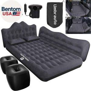 Inflatable Car Mattress Bed: SUV Camping Air Bed for Truck Backseat with Pump.