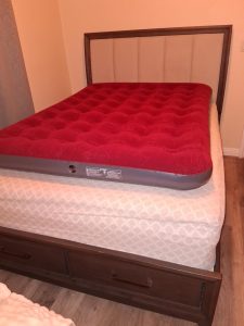 Queen Size Inflatable Camping Air Mattress: 80×60 Inches with Pump & Accessories.