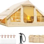 NAIZEA Inflatable Tents for Camping, Blow Up Tent & Hand Pump Stove Jack 6Person