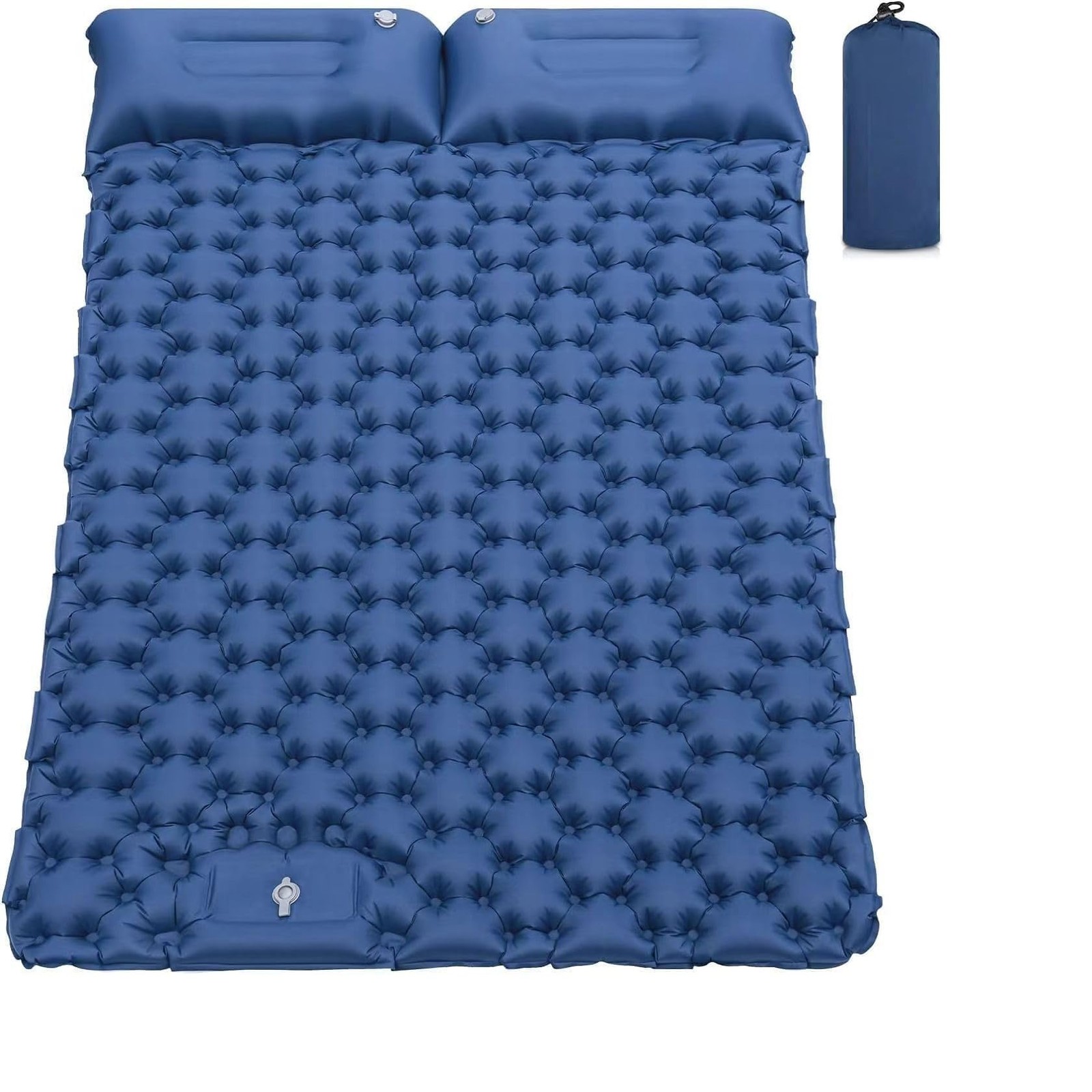 Inflatable Double Camping Mat with Pillow, Ultralight Air Pad for 2 Persons