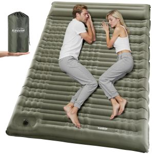 Double Sleeping Pad for Camping, 4.7″ Ultra-Thick Self Inflating Camping Pad.