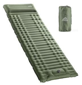 Sleeping Pad for Camping, 4″ Ultra-Thick Camping Mattress Pad with Pillow.