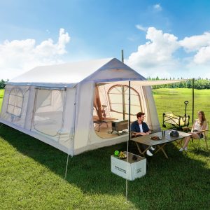 SLSY Inflatable Tents for Camping, XXXL Tent 4-12 People Glamping Tent w/ Awning.