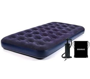 SIXAQUAE Twin Camping Air Mattress,9″ Raised Inflatable Air Bed.