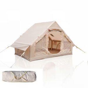 7 Ft. X 10 Ft. Beige 4 Season Oxford Inflatable Camping Tent with Hand Pump.