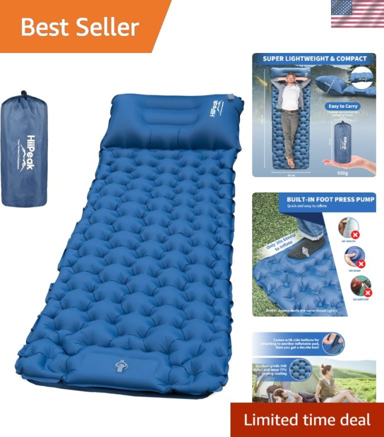 Sleeping Pad for Camping- Ultralight Inflatable Sleeping Mat with Built-in Fo…