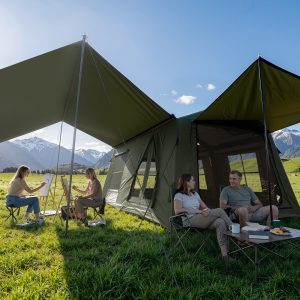 Inflatable Tent for Camping 8 Person, Large Blow Up Tent with Hand Pump, Dark Green.