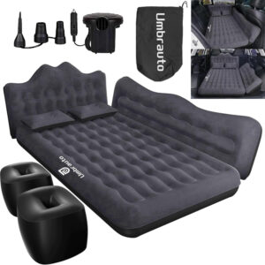 Car Air Mattress Bed: Inflatable SUV Camping Mattress Pad for Back Seat with pump.