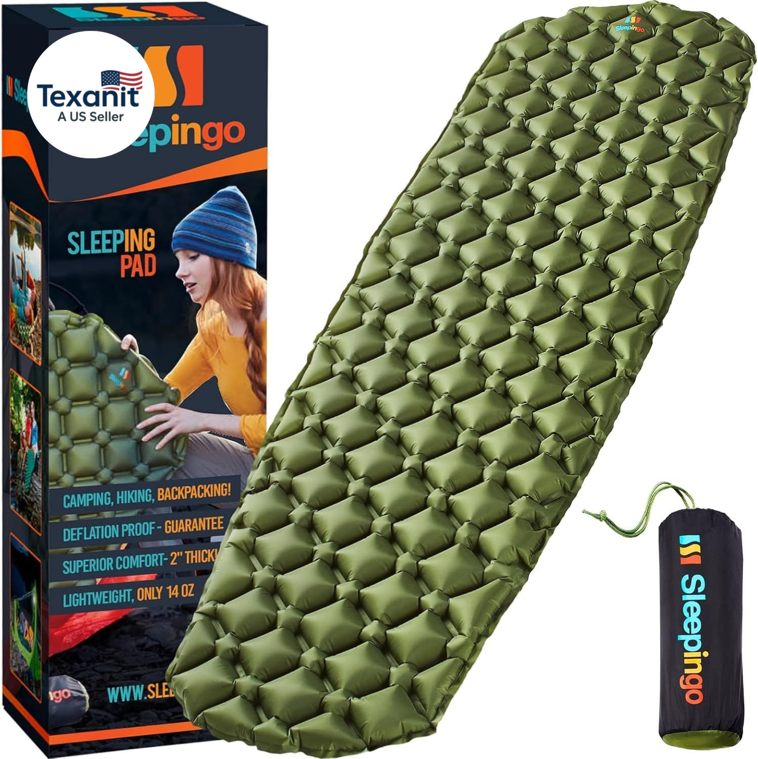 Ultralight Sleeping Mat – Inflatable & Compact Camping Air Mattress for Backpack.