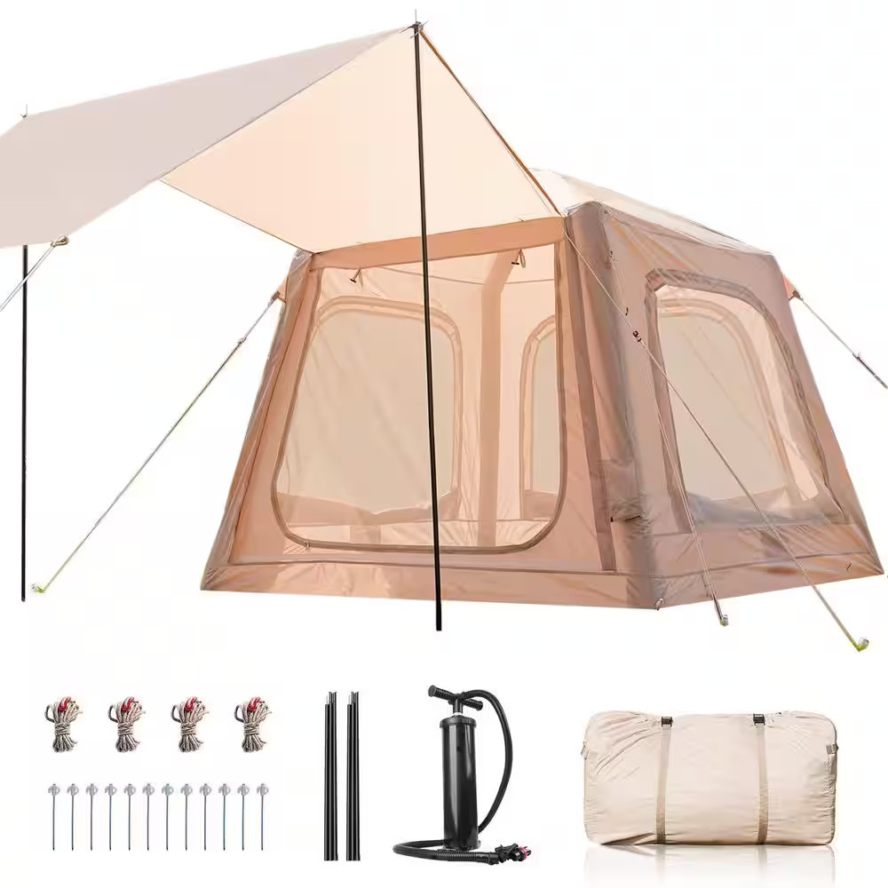 Inflatable Tents for Camping 2-4 Person Blow up Tent with Hand Pump Waterproof O.