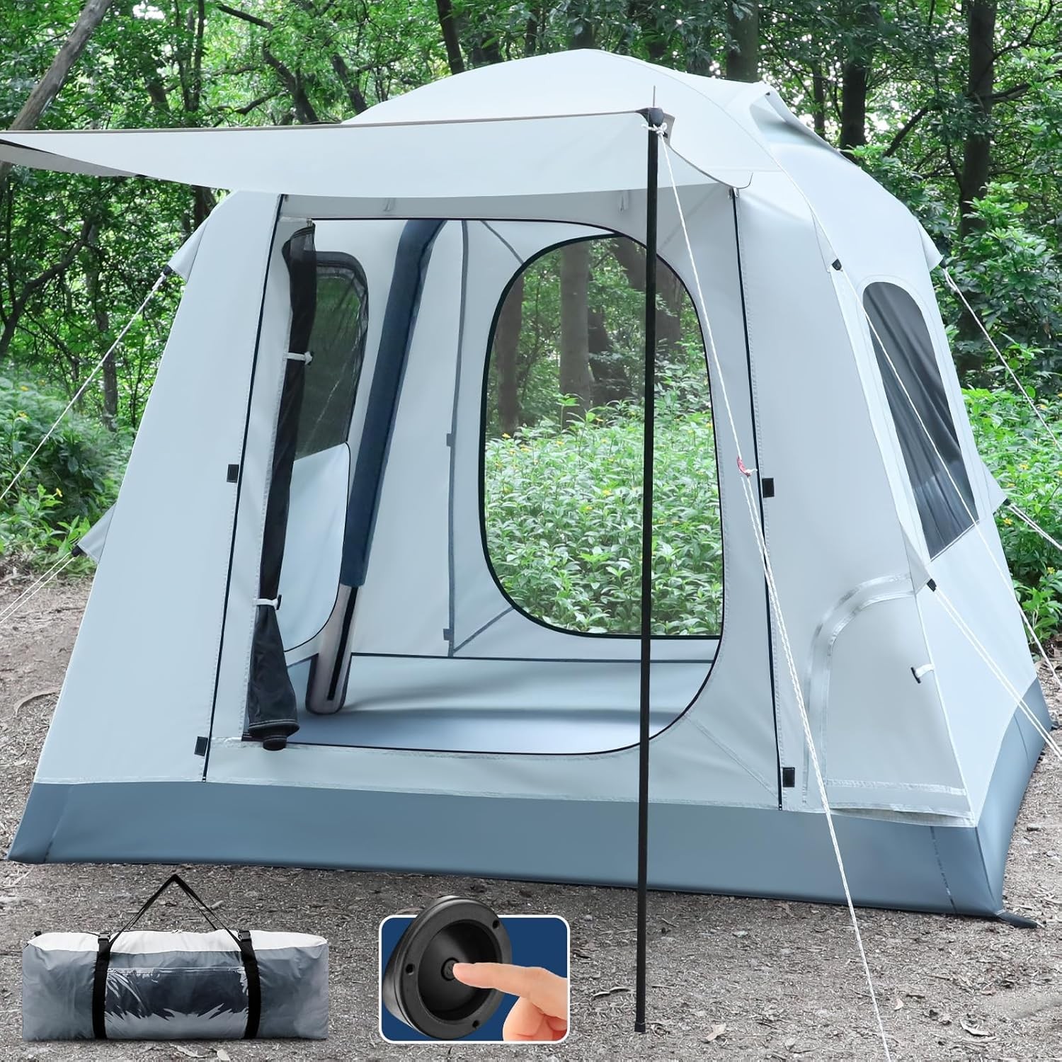 Quick Setup Tent,Automatic Inflatable Camping Tent,Easy Set up 3-4 Person.