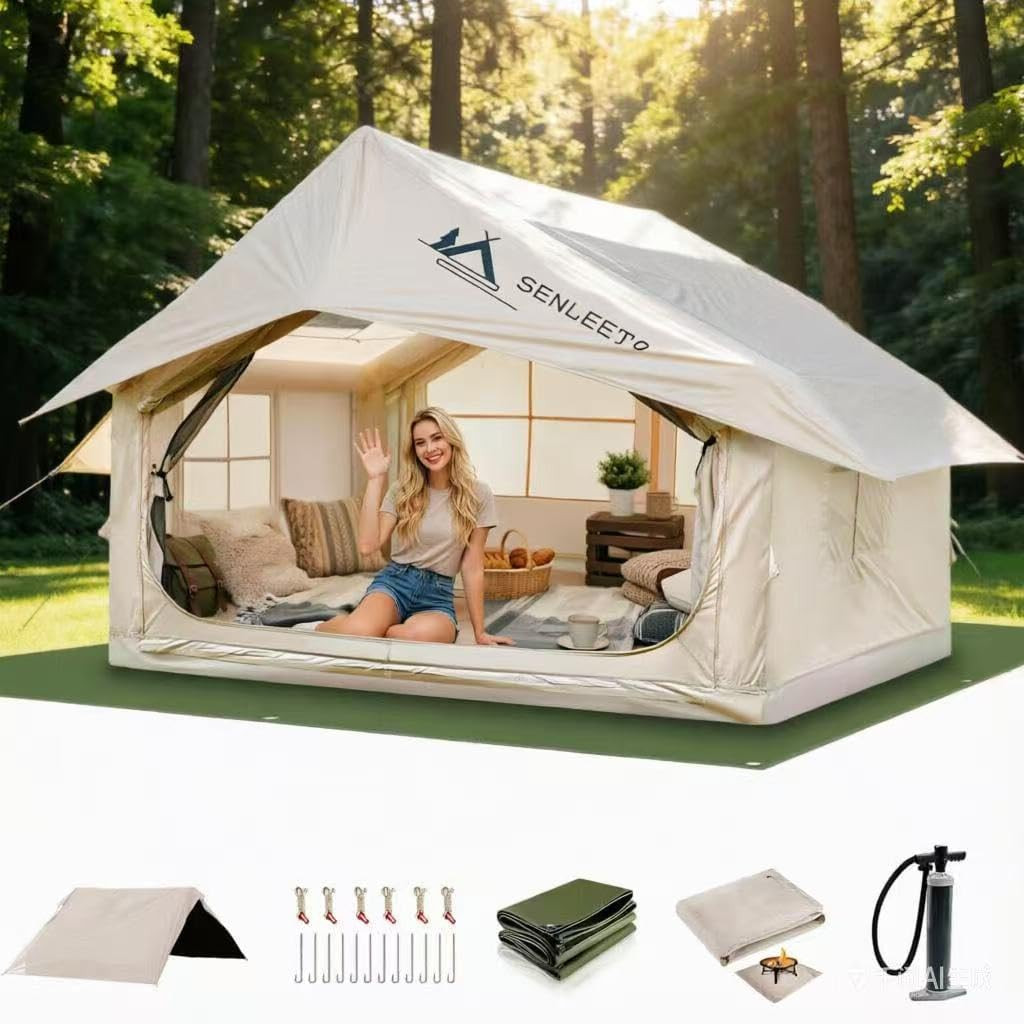 Inflatable Tents for Camping, Large Inflatable Camping Tent with Hand Pump, Easy.