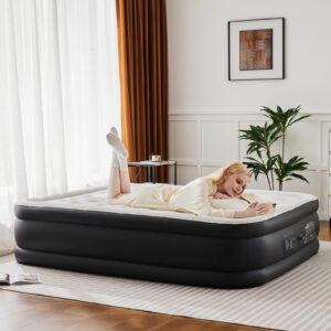 Queen Twin Size Air Mattress Double Height Non-Slip Bottom 660 lb Capacity Bed.